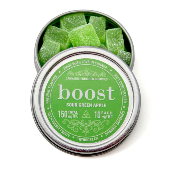 buy edibles online boost sour green apple 150mg 1