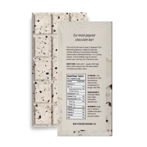 Mastermind - Funghi Chocolate Bar (5000mg) - Cookies & Cream - Image 2
