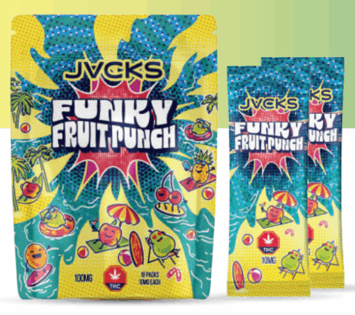 JACKS THC Powder Drink Mix - Funky Fruit Punch 100mg
