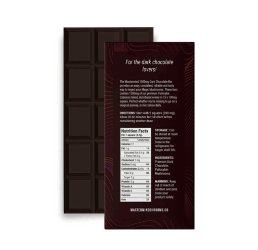 Mastermind - Funghi Chocolate Bar (1500mg) - Dark Chocolate - Image 2