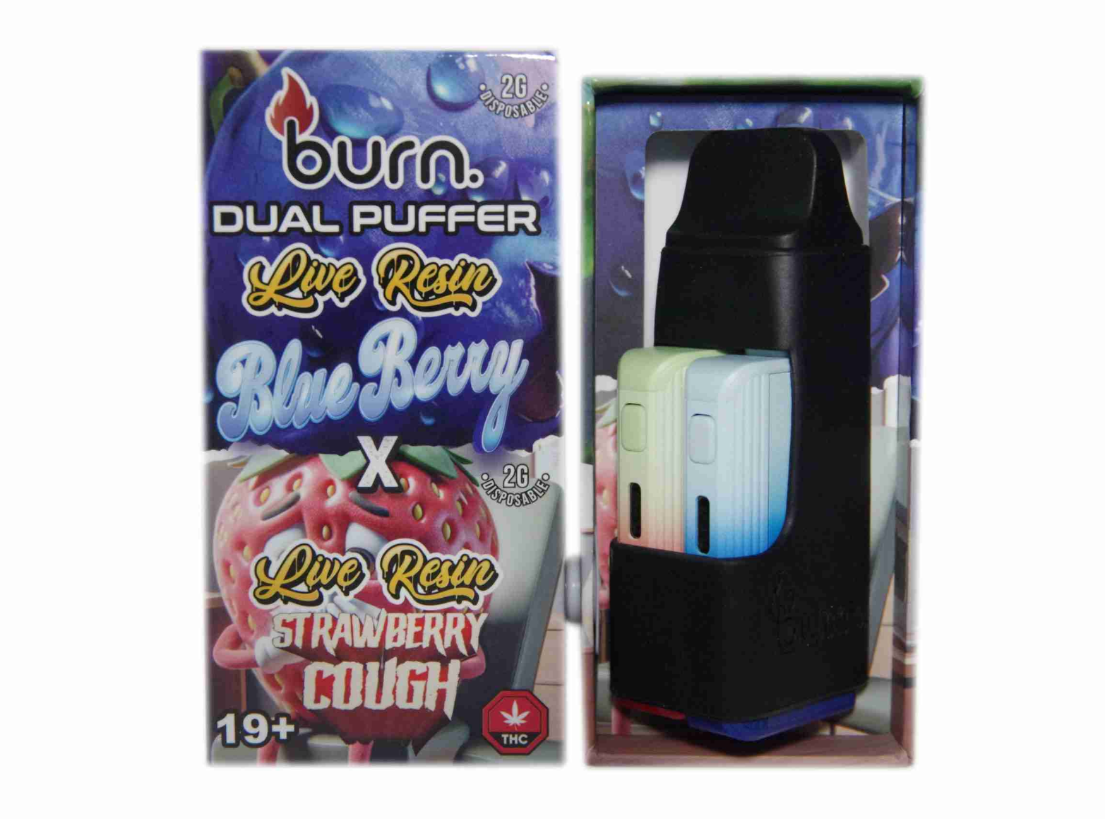 Burn Dual Live Resin Vape (4g) - Blueberry x Strawberry Cough