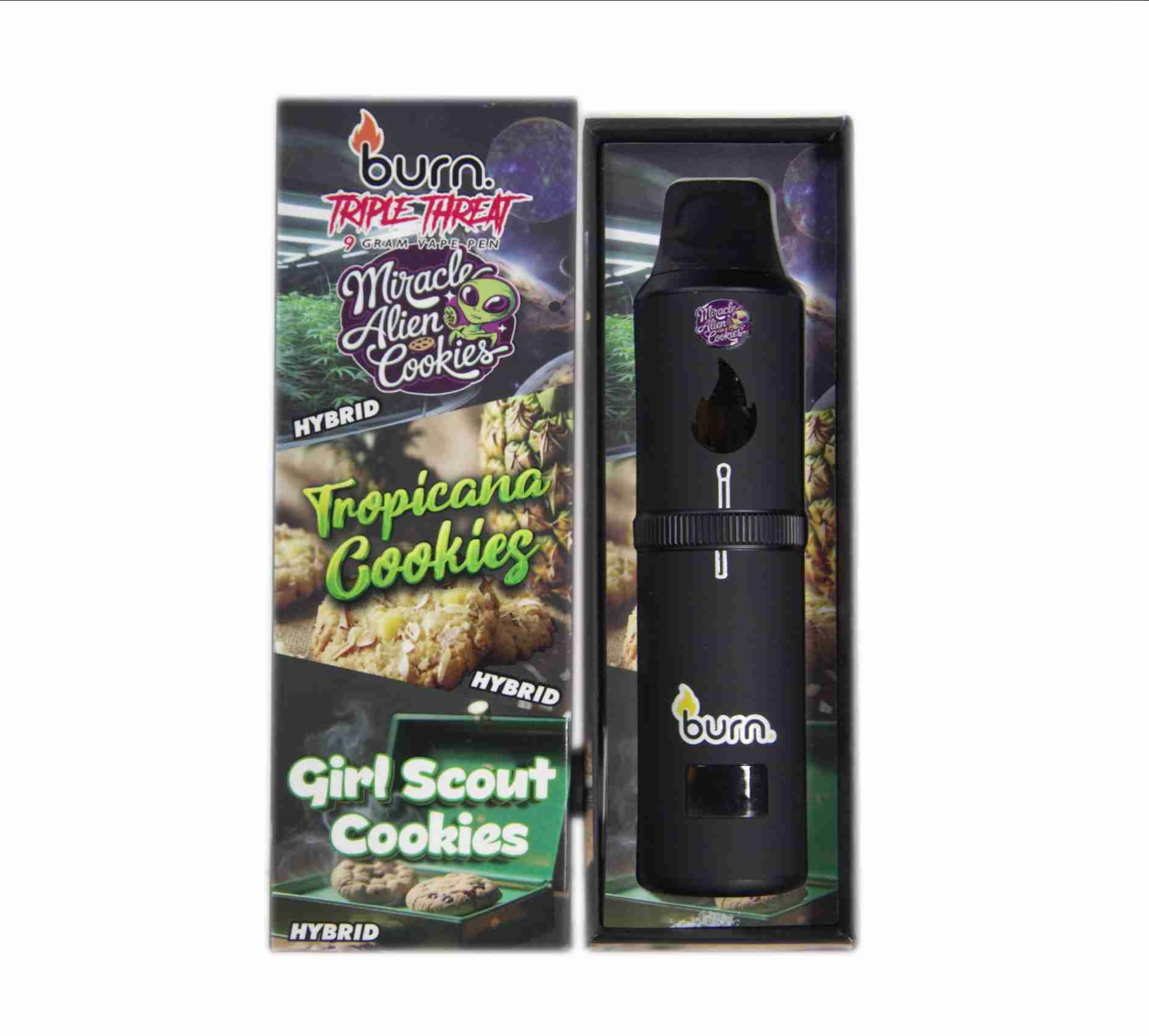Burn Triple Threat Vape (9g) - Miracle Cookies + Tropicana Cookies + GSC