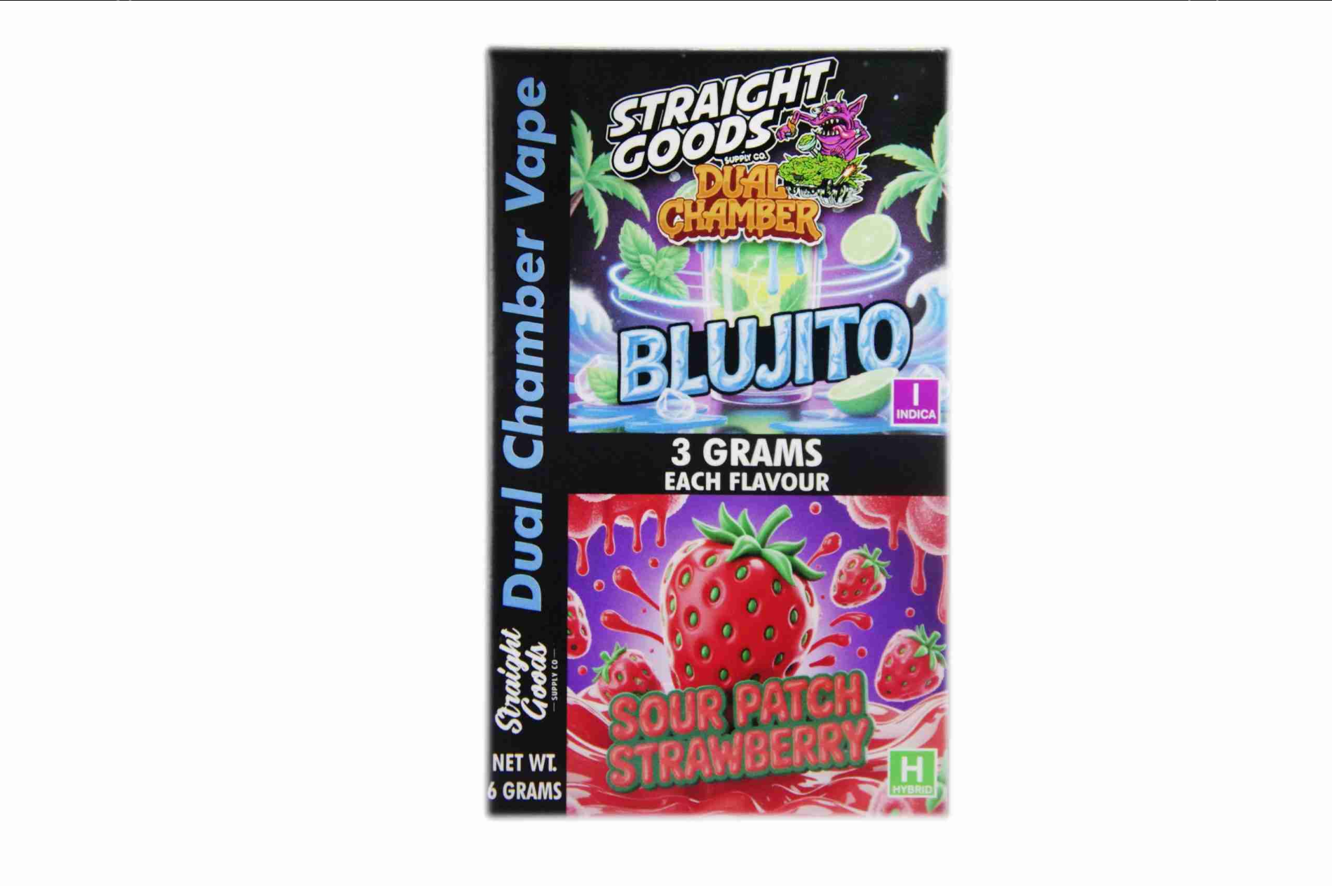 Straight Goods 6g Dual Chamber Vape – Blujito + Sour Patch Strawberry 3 Straight Goods 6g Dual Chamber Vape – Blujito + Sour Patch Strawberry