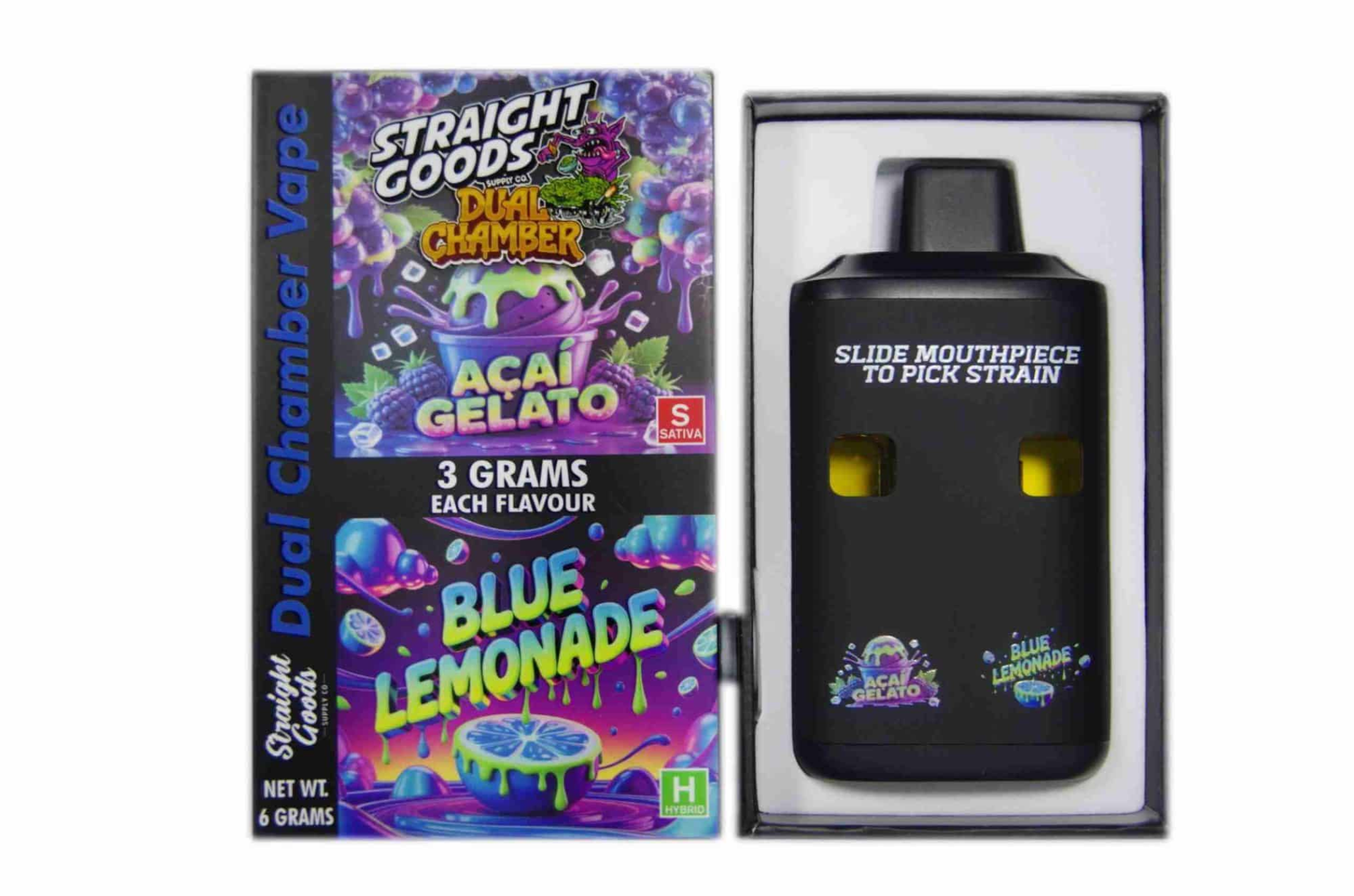 Straight Goods 6g Dual Chamber Vape – Acai Gelato + Blue Lemonade 4 Straight Goods 6g Dual Chamber Vape – Acai Gelato + Blue Lemonade - Image 2