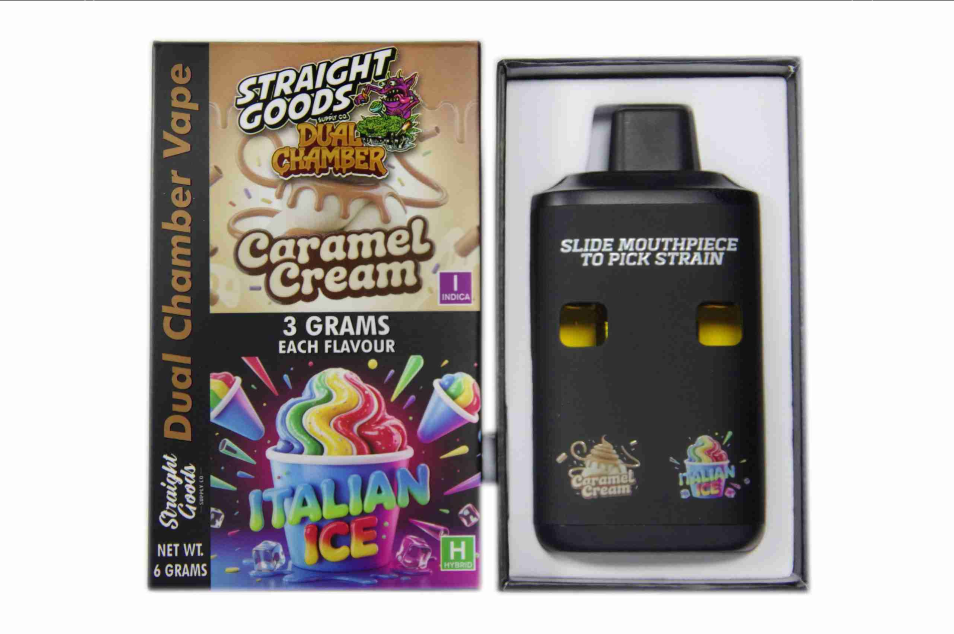 Straight Goods 6g Dual Chamber Vape – Caramel Cream + Italian Ice 4 Straight Goods 6g Dual Chamber Vape – Caramel Cream + Italian Ice - Image 2