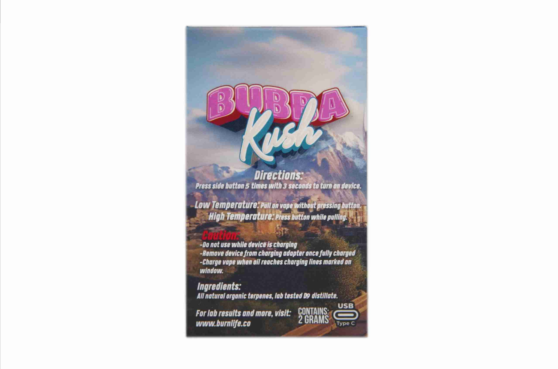 Burn Disposable Vape (2g) - Bubba Kush (Hybrid) 4 Burn Disposable Vape (2g) - Bubba Kush (Hybrid) - Image 2