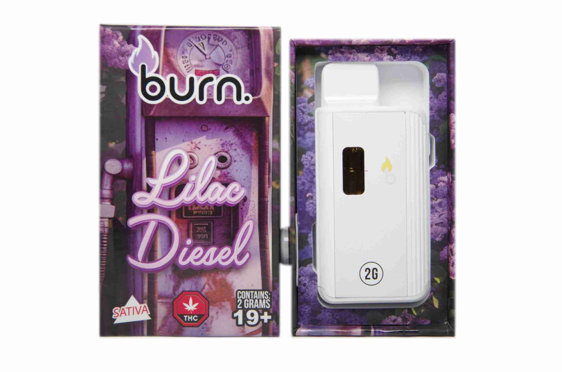 Burn Disposable Vape (2g) - Lilac Diesel (Sativa) 2 Burn Disposable Vape (2g) - Lilac Diesel (Sativa)