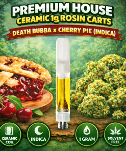 Premium House Ceramic 1g Rosin Carts - Death Bubba x Cherry Pie (Indica)